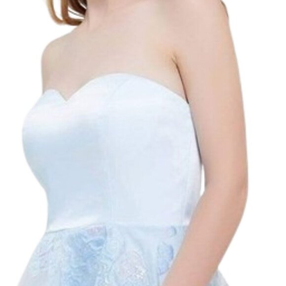 NWT J'Adore Dresses J20082 Cocktail Dress Satin Blue Size 6 - Picture 3 of 8